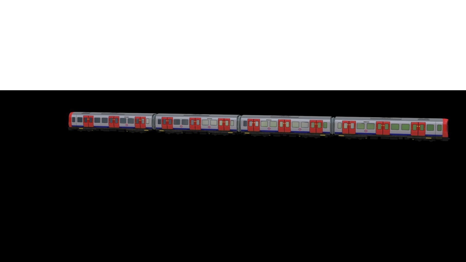 Tube Train Lowpoly  Low-poly 3D model_17