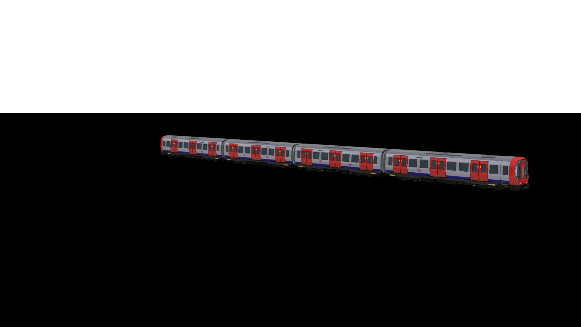 Tube Train Lowpoly  Low-poly 3D model_16