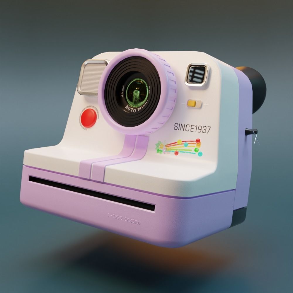 Polaroid camera Low-poly 3D model_2