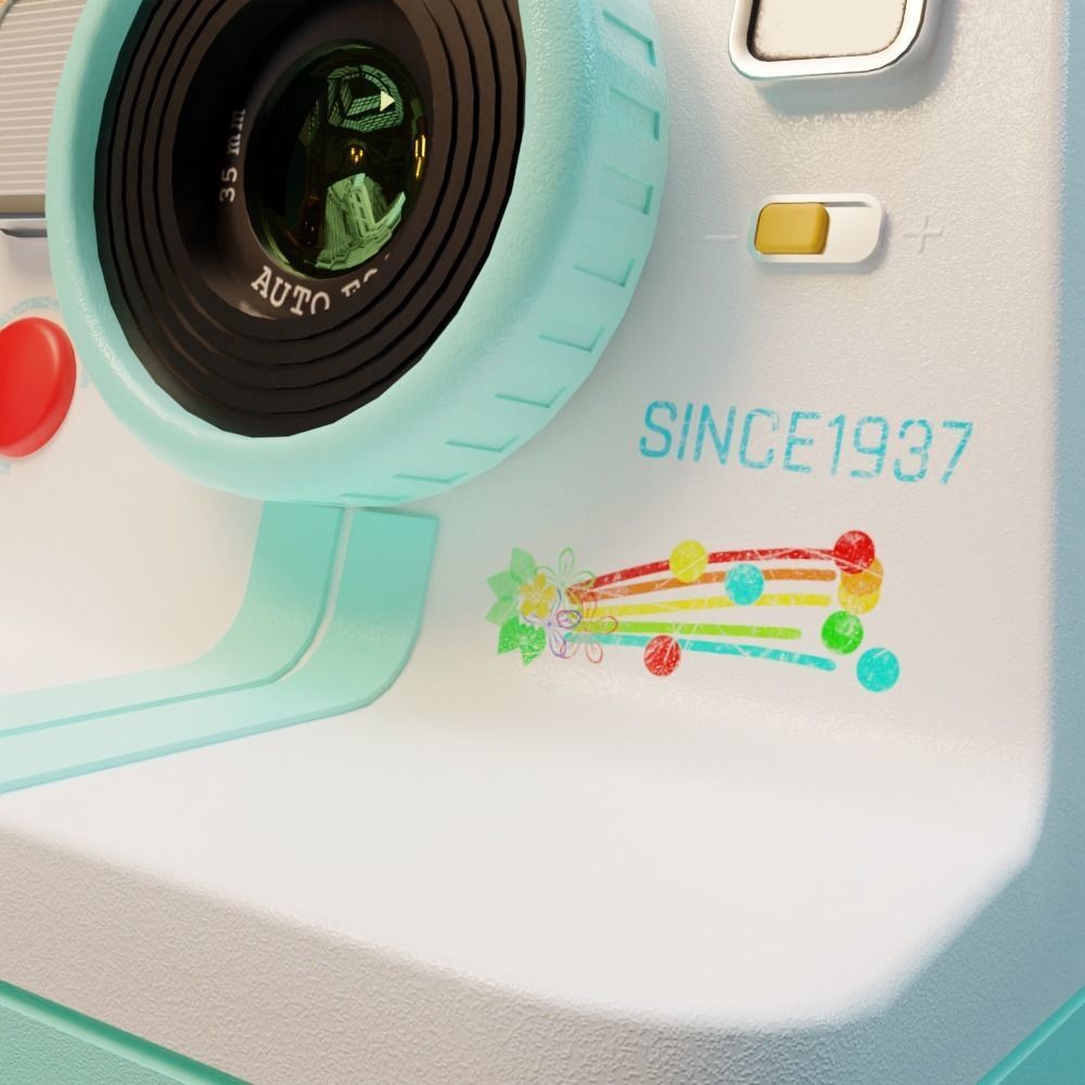 Polaroid camera Low-poly 3D model_7