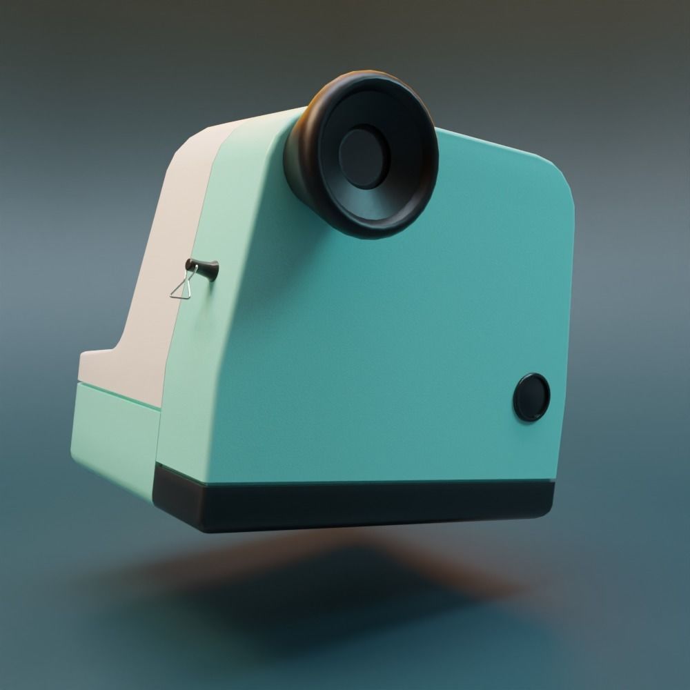 Polaroid camera Low-poly 3D model_6
