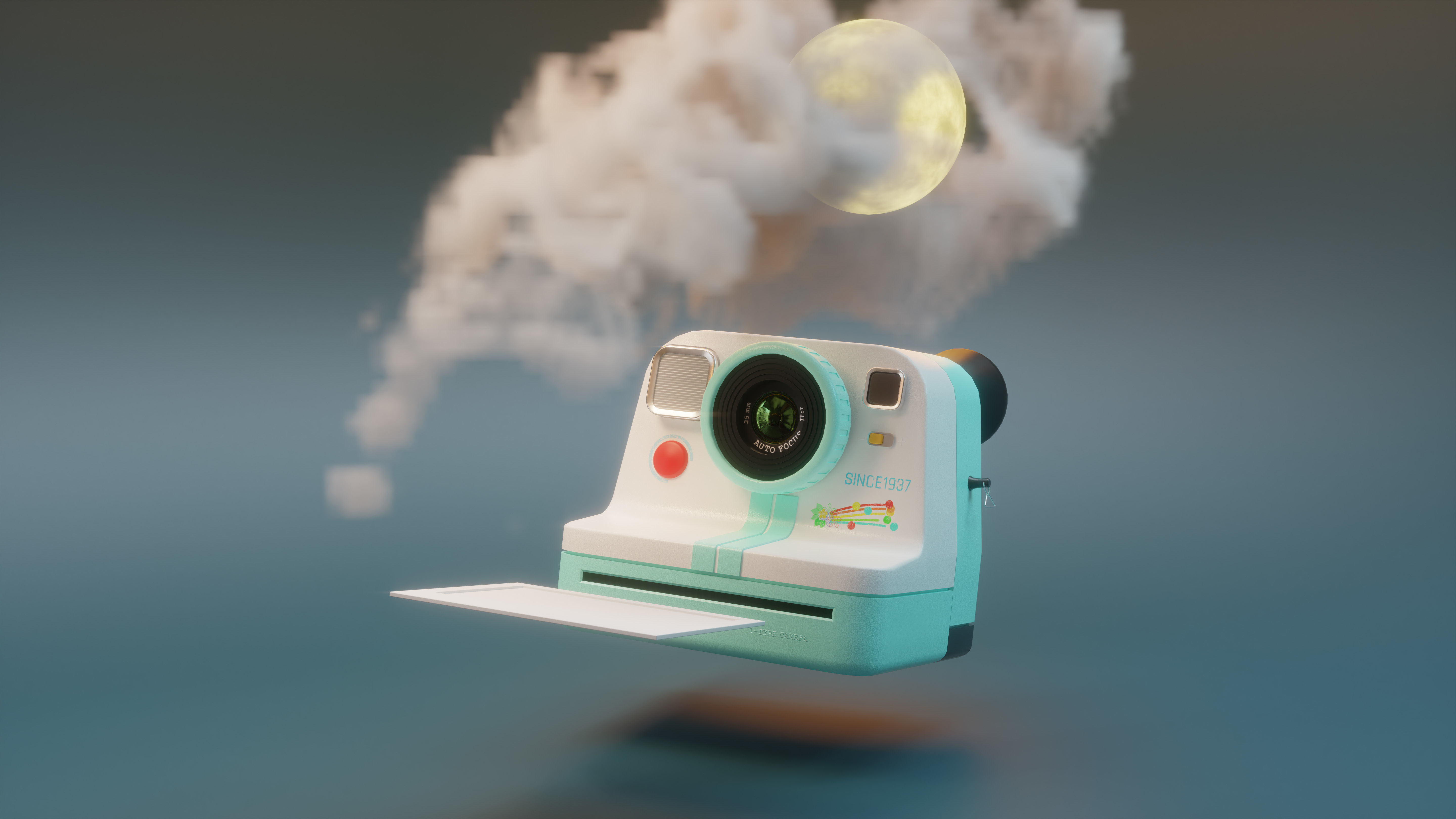 Polaroid camera Low-poly 3D model_8