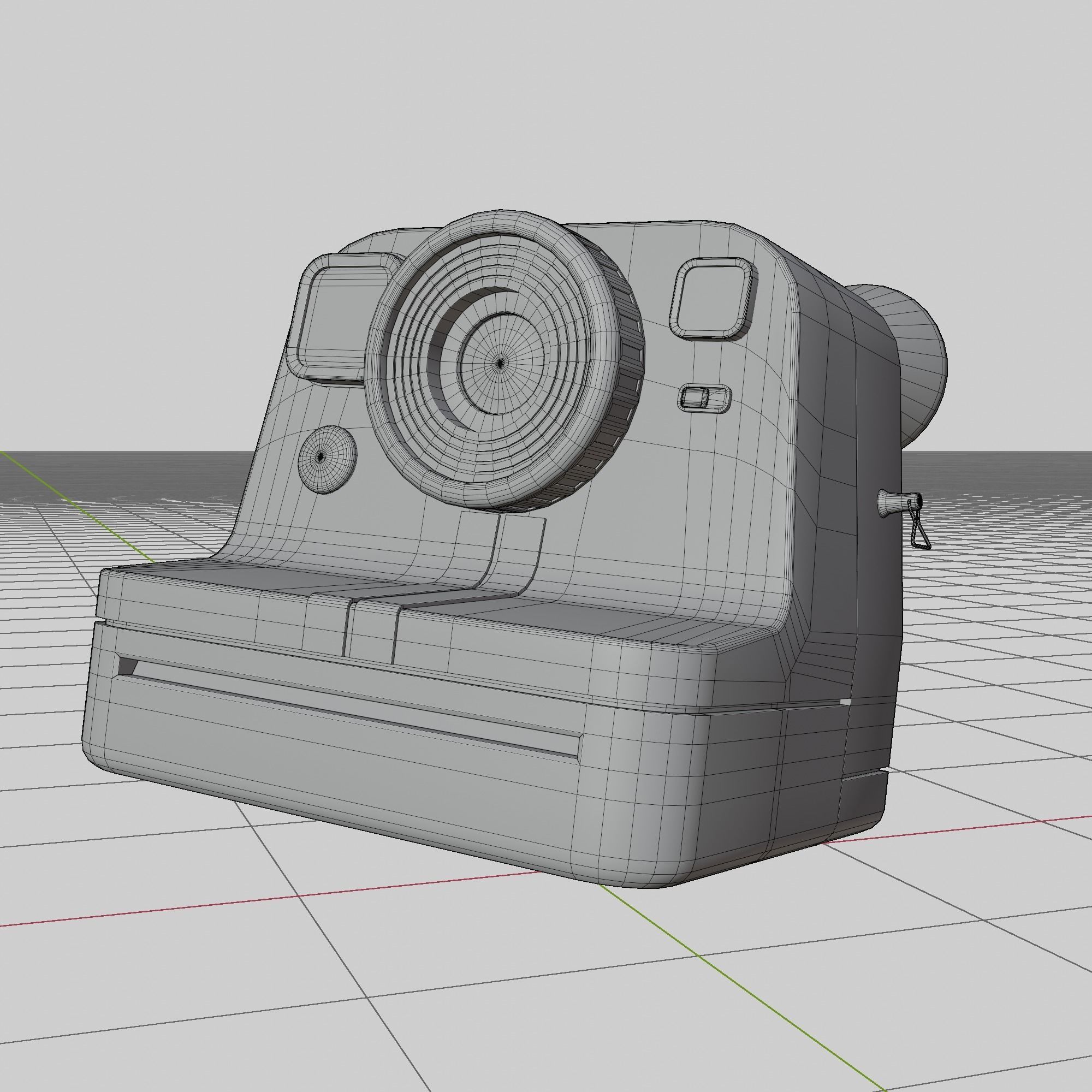 Polaroid camera Low-poly 3D model_9