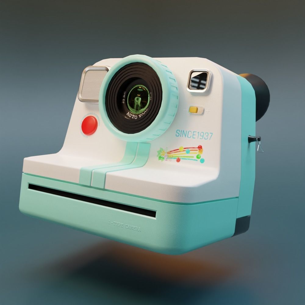 Polaroid camera Low-poly 3D model_4