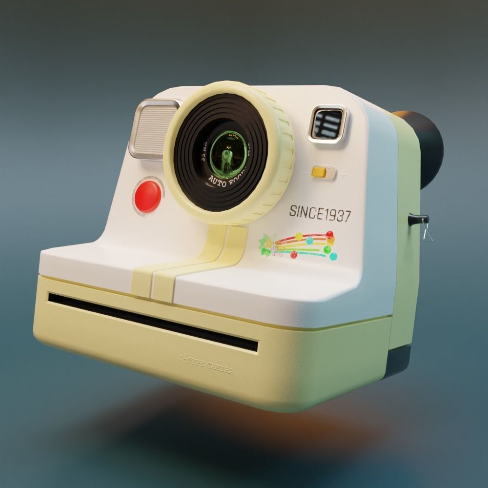 Polaroid camera Low-poly 3D model_1