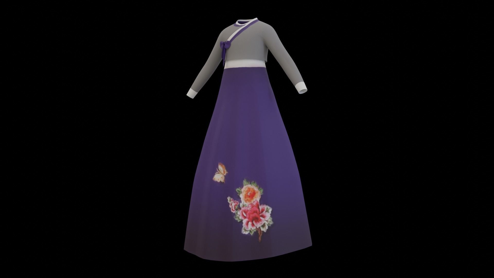 Lovely Hanbok Girl in Purple main image 1