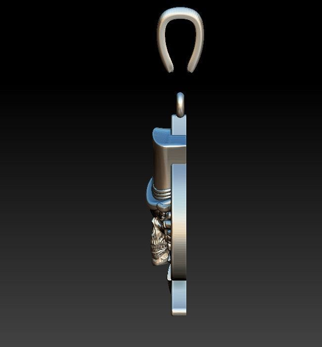 Pendant Skull spades playing card  3D print model_8