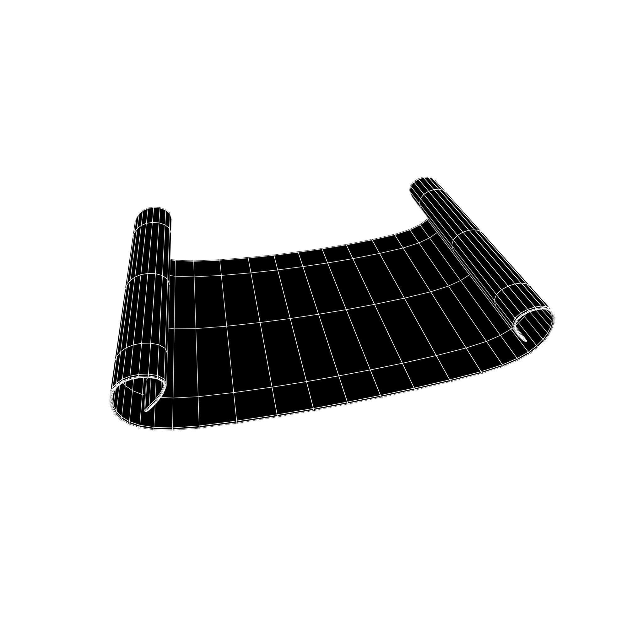 Scroll Paper v1 014 Low-poly 3D model_4