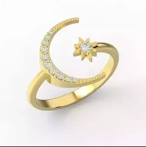 Moon and Star Ring 210843 R