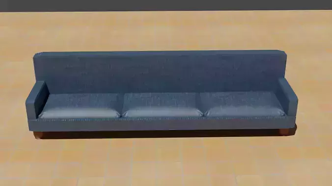 divano di tessuto blu  fabric blue sofa 3D model