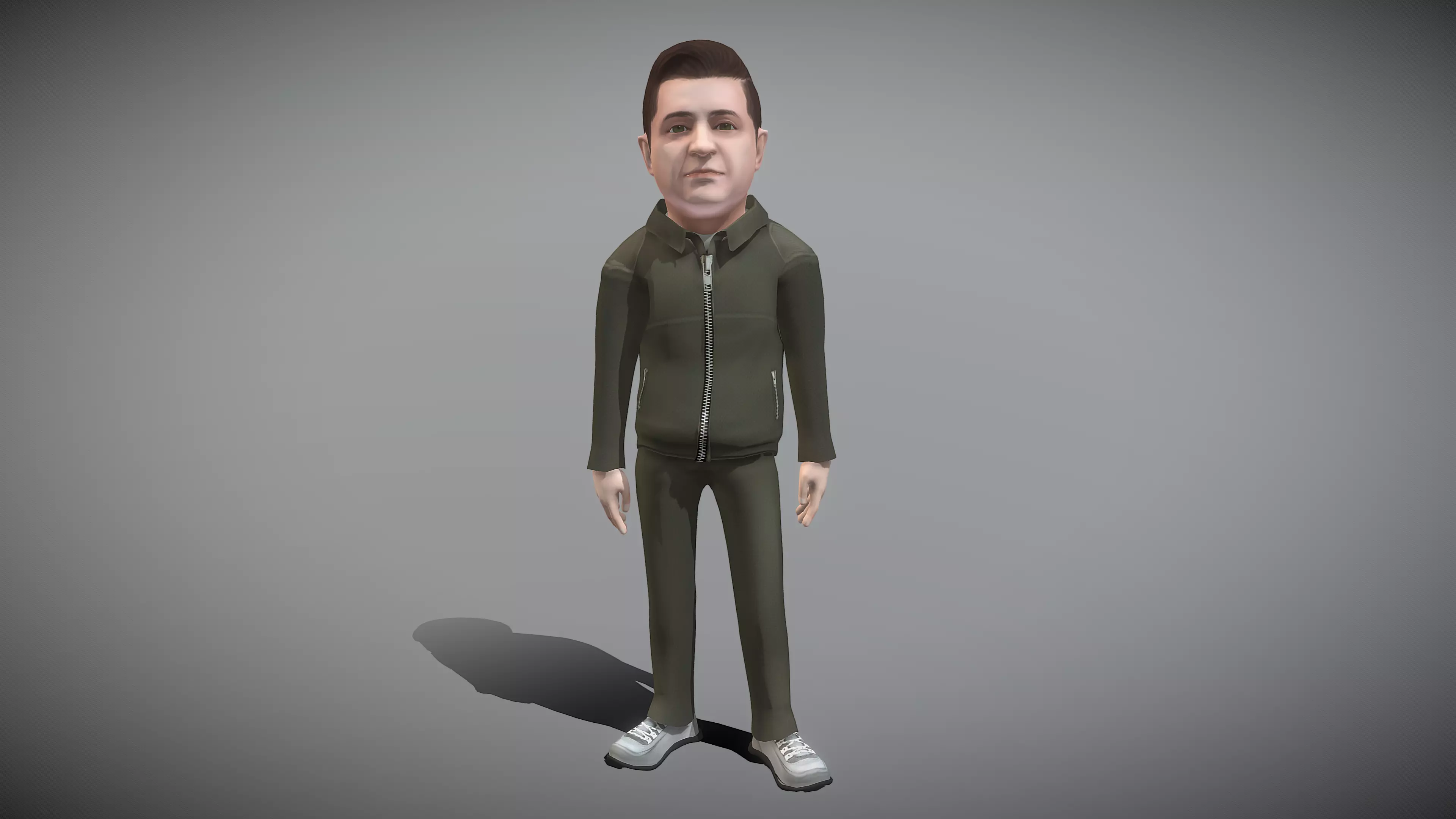 Cartoon Zelenskyy Low-poly 3D model