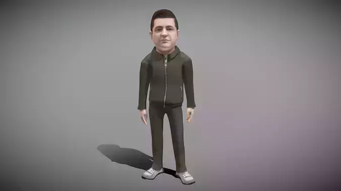 Cartoon Zelenskyy Low-poly 3D model