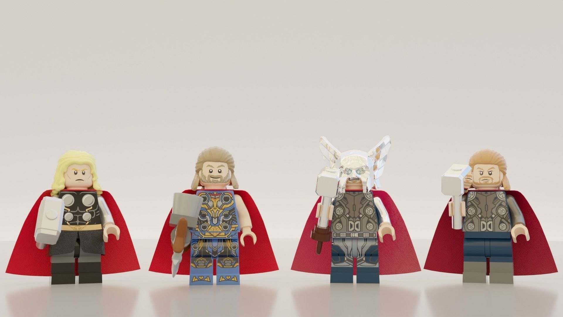 Lego Thor pack 3D model_3