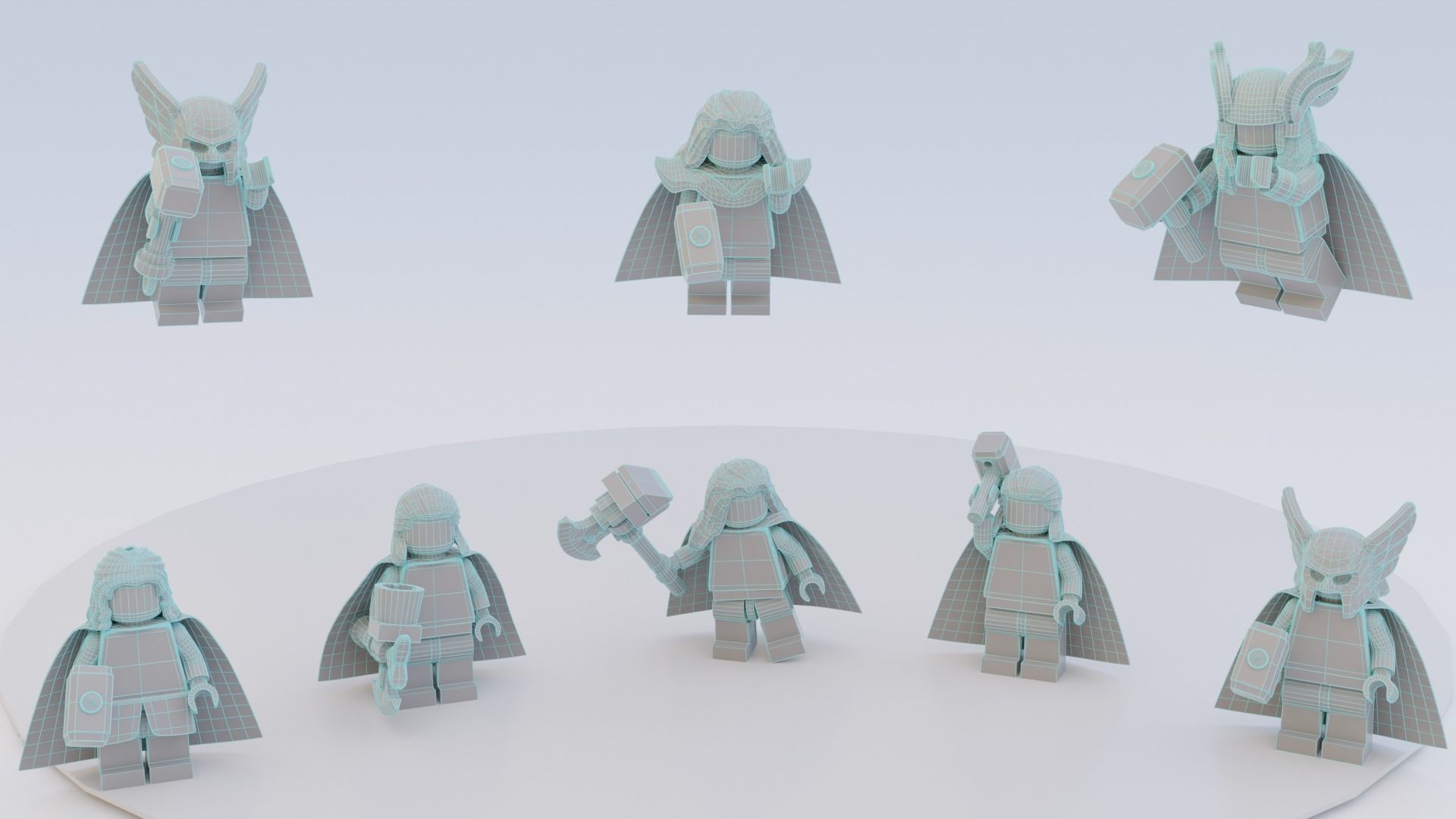 Lego Thor pack 3D model_6