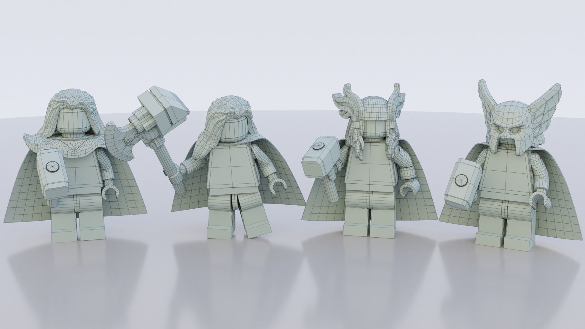 Lego Thor pack 3D model_9