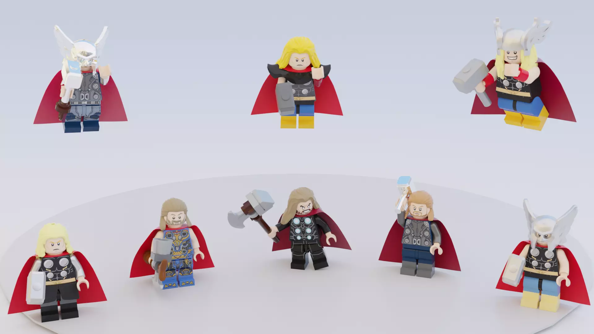Lego Thor pack 3D model_0