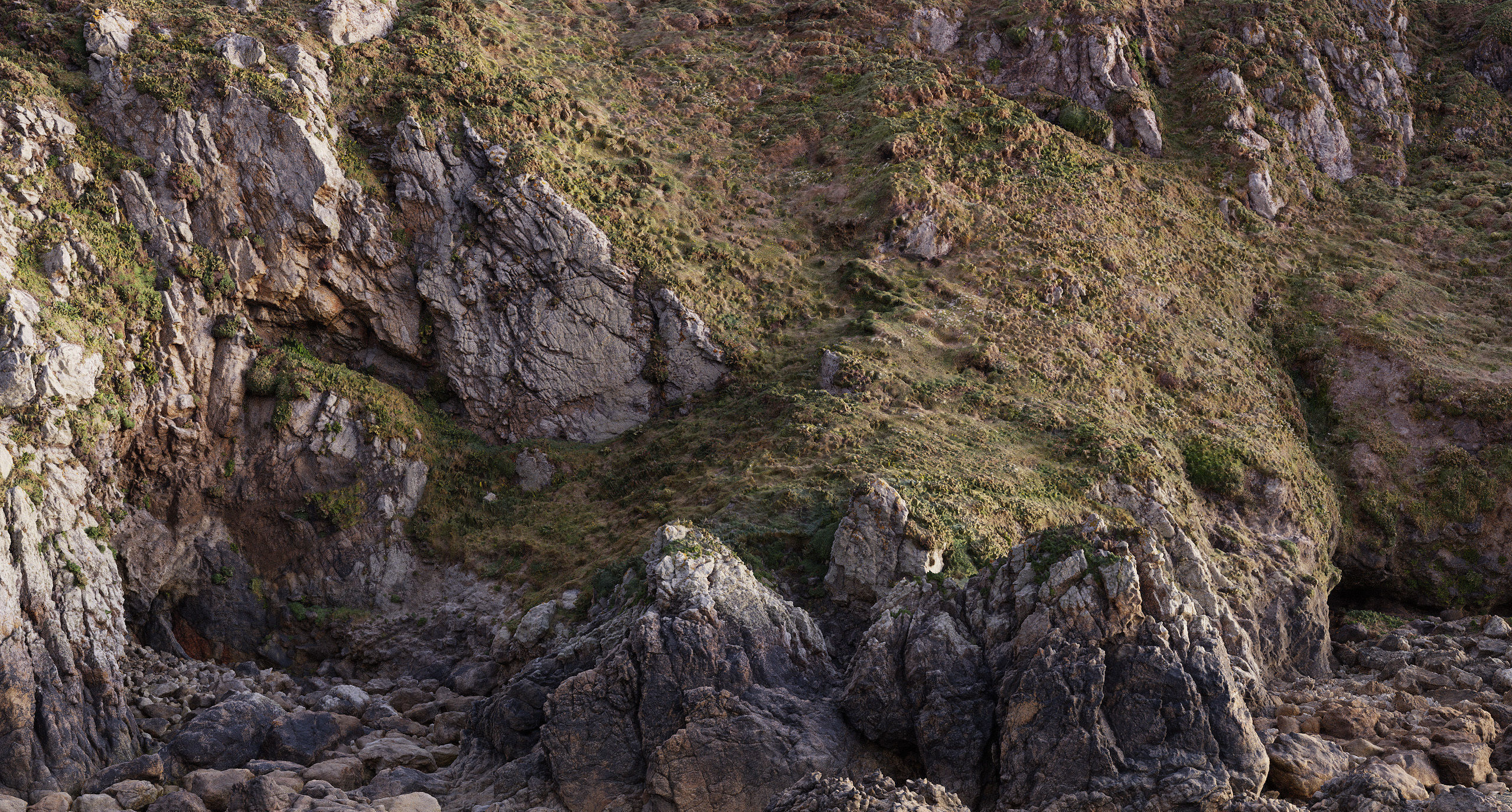 Large Coast Line Cliff PBR Scan 07 Low-poly 3D model_1