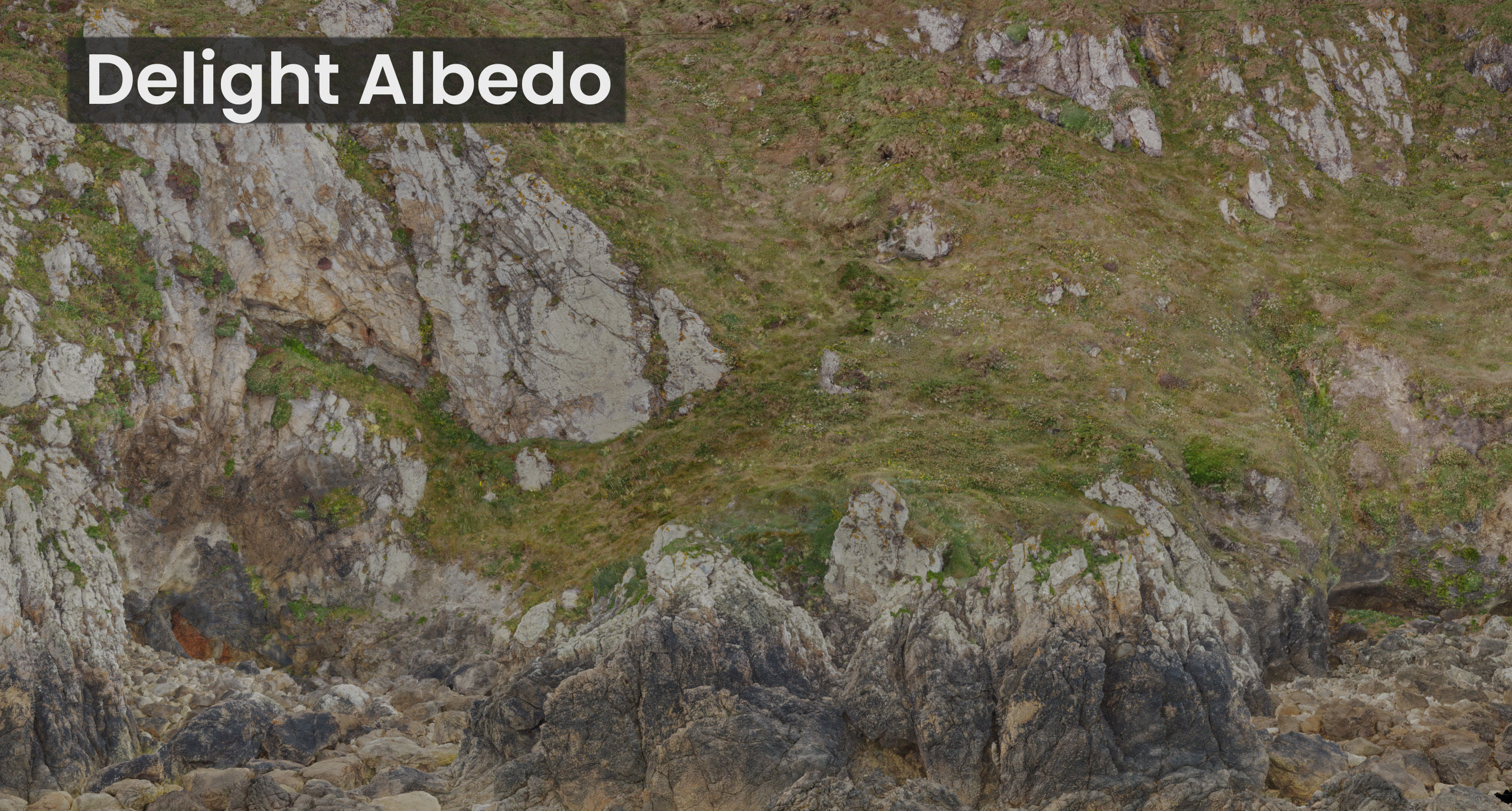 Large Coast Line Cliff PBR Scan 07 Low-poly 3D model_4