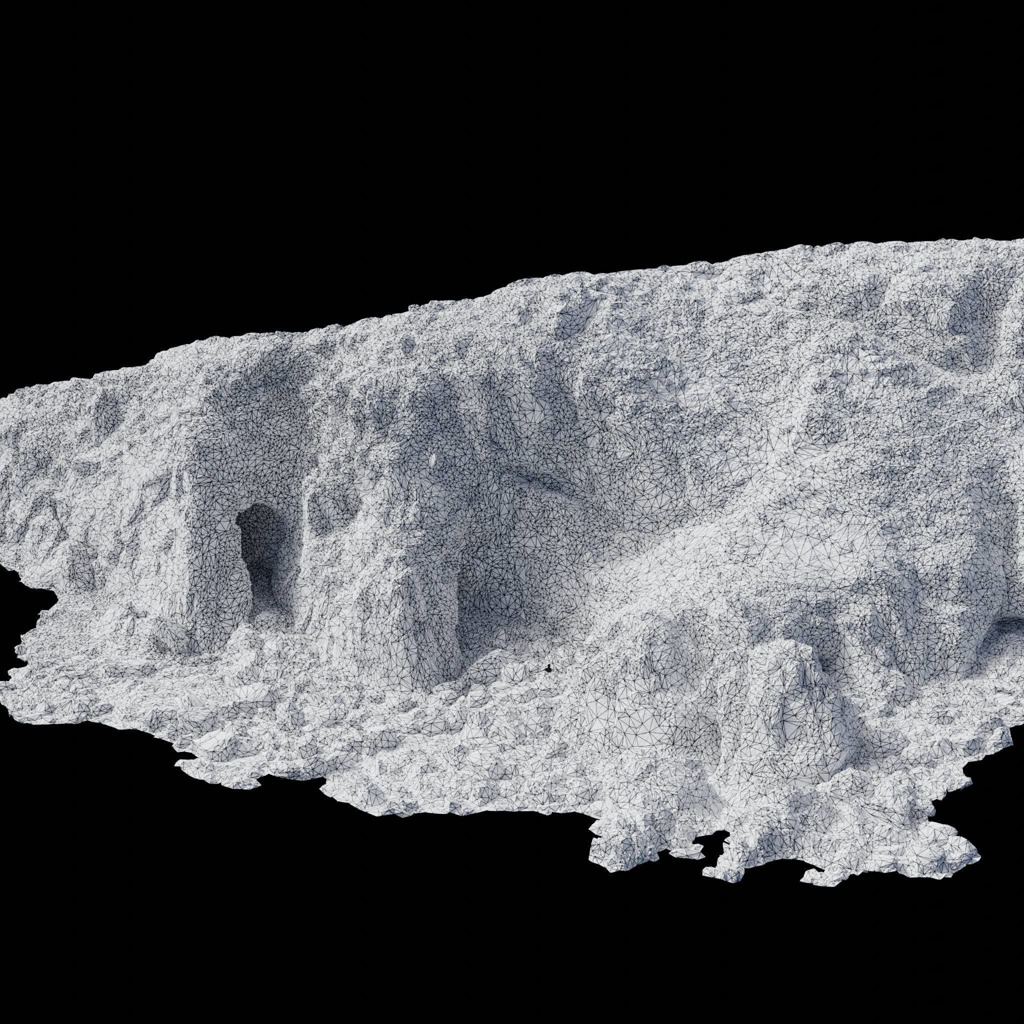 Large Coast Line Cliff PBR Scan 07 Low-poly 3D model_5