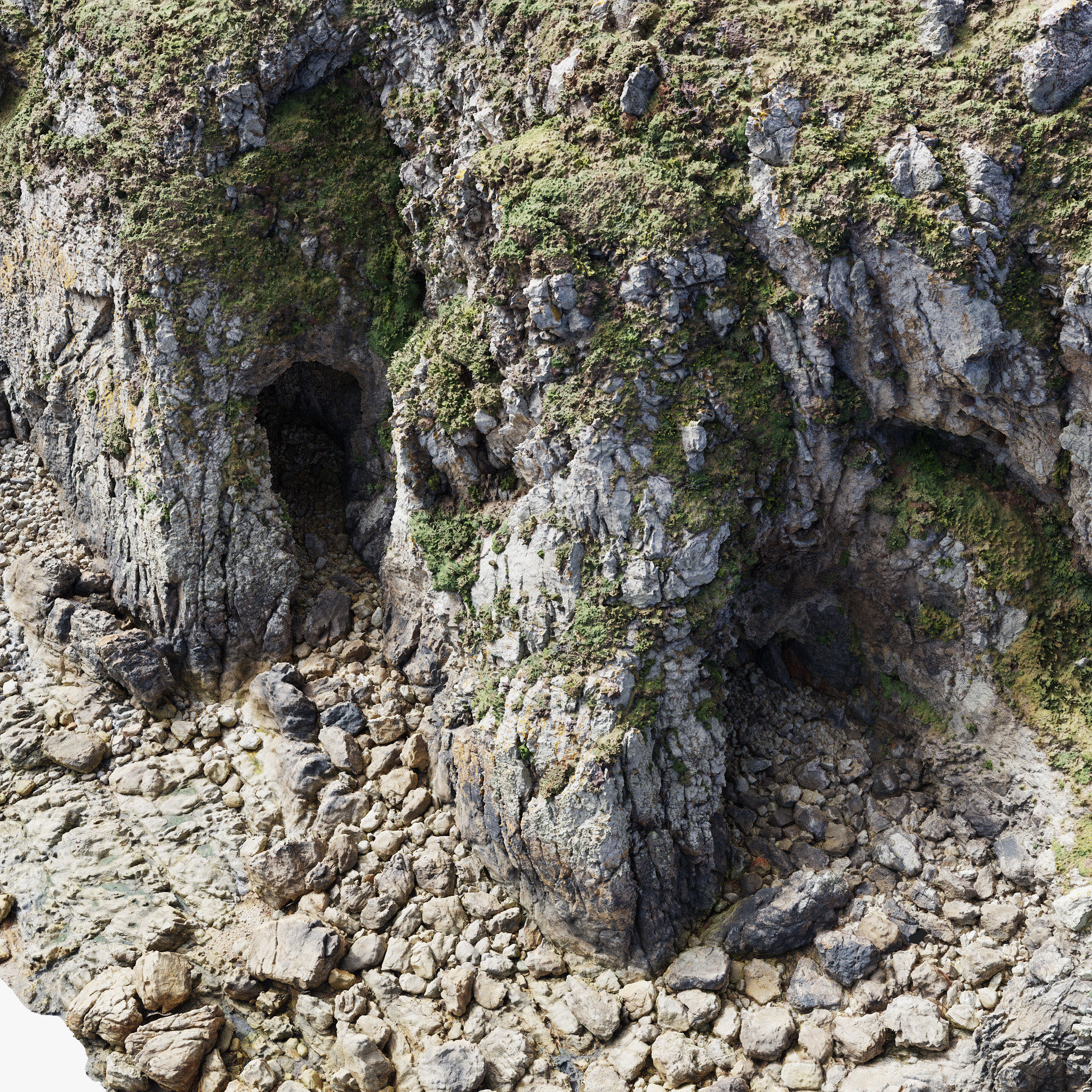 Large Coast Line Cliff PBR Scan 07 Low-poly 3D model_11