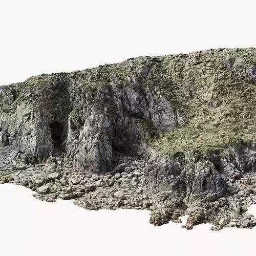Large Coast Line Cliff PBR Scan 07 Low-poly 3D model