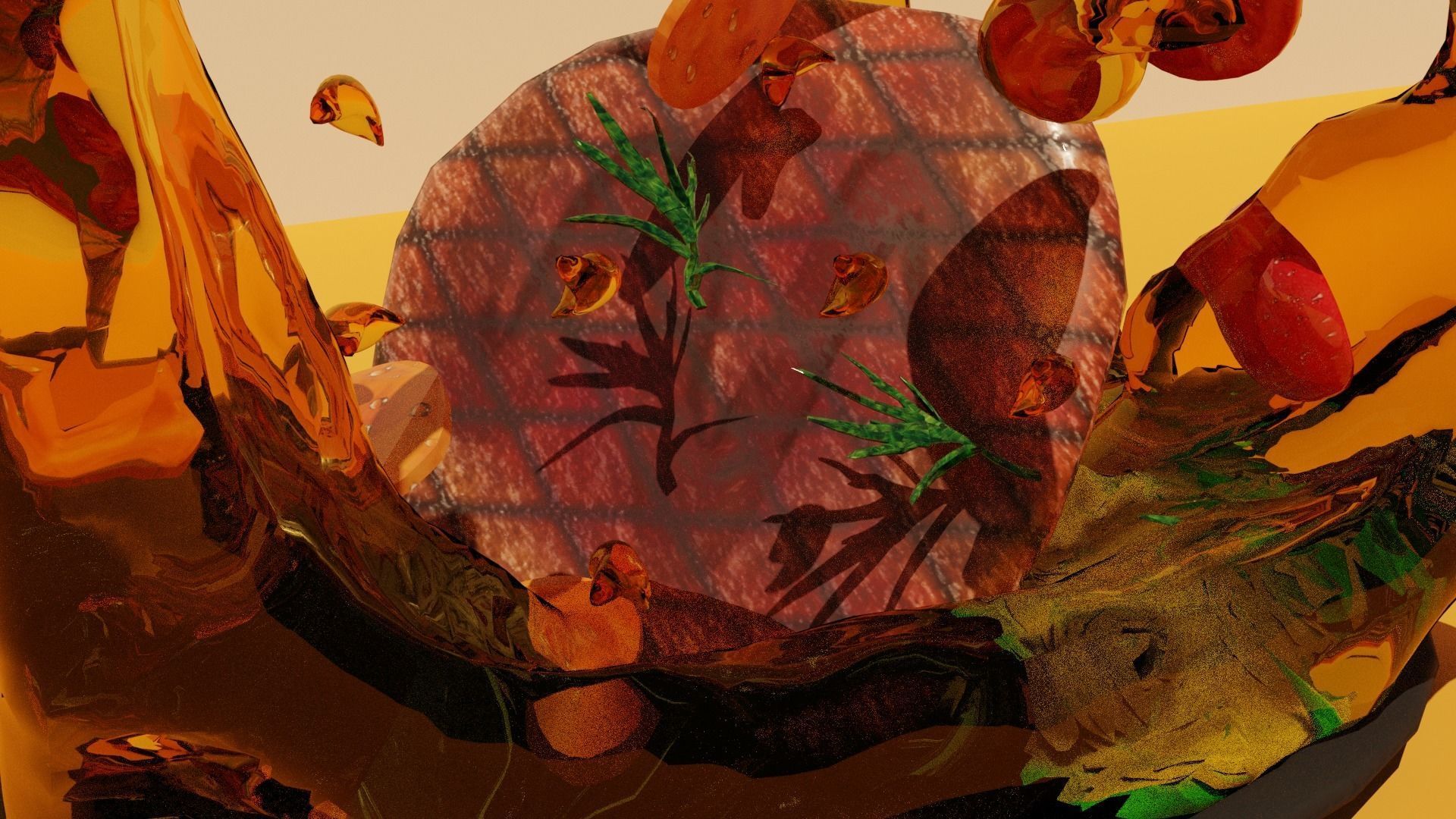 Steak with Tomato Free low-poly 3D model_3