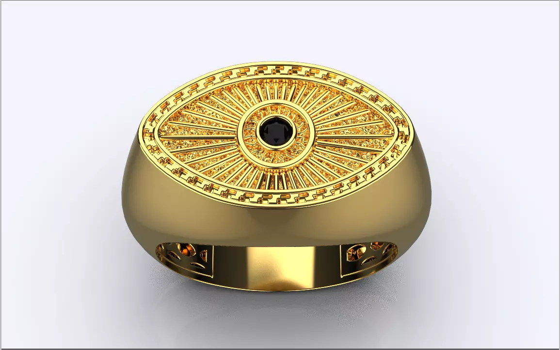 male signet ring eyes 3D print model