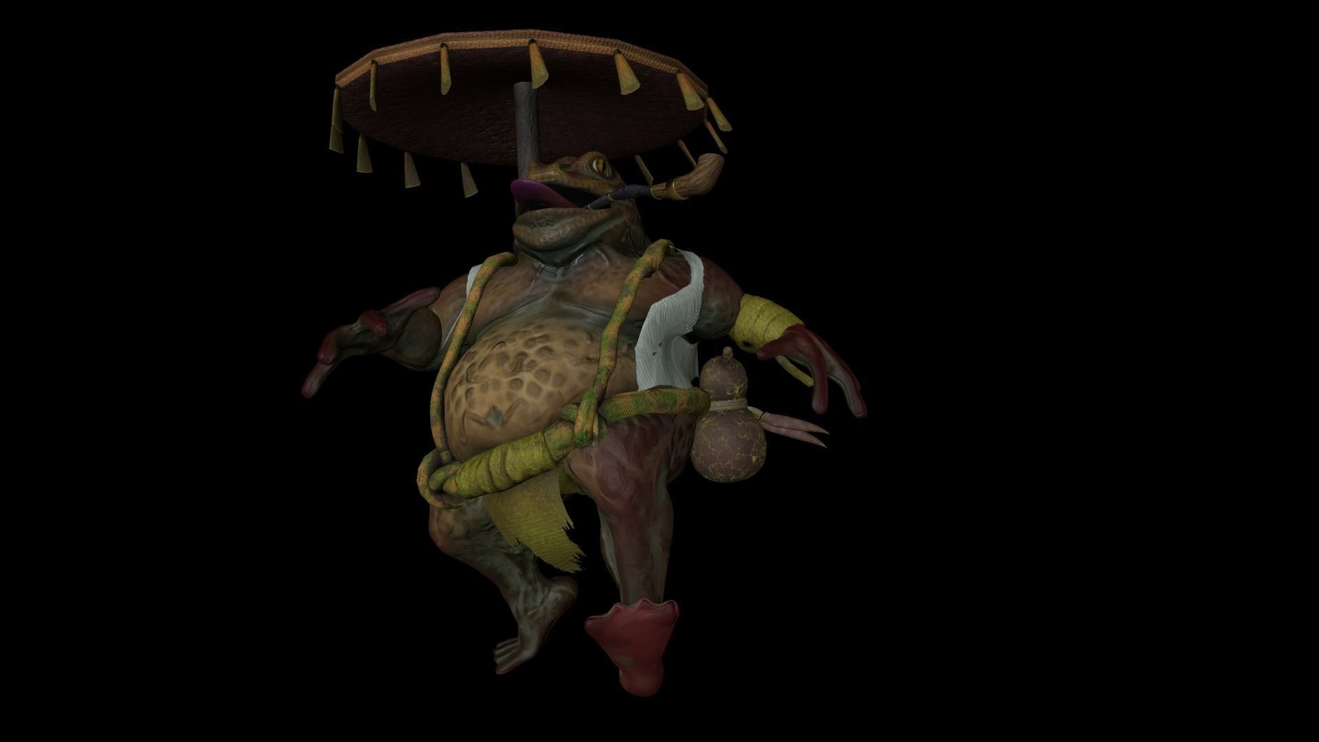 Wandering Toad-Merchant Low-poly 3D model_5