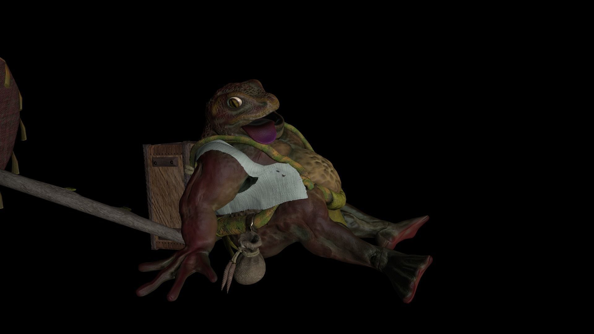 Wandering Toad-Merchant Low-poly 3D model_8