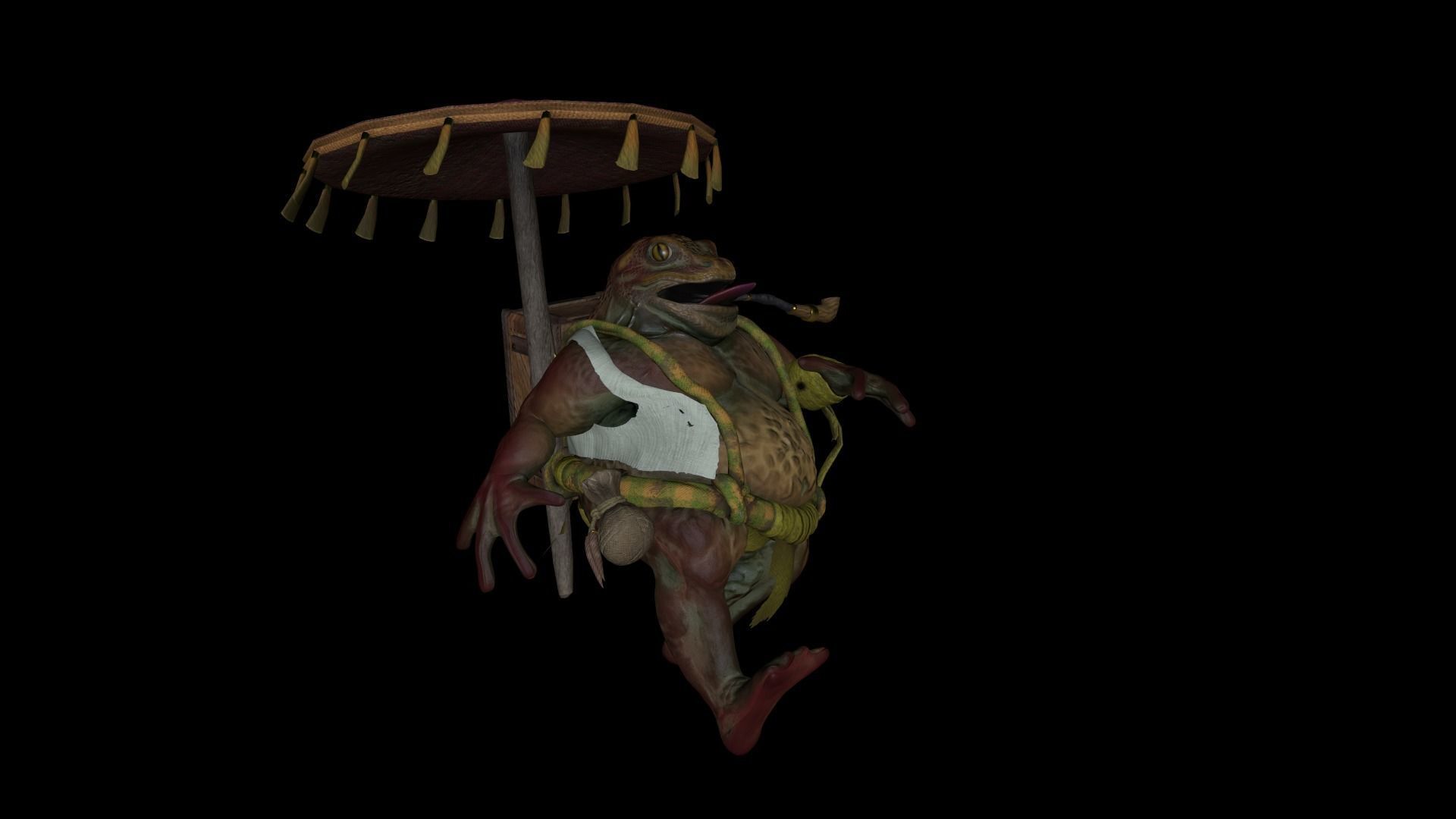 Wandering Toad-Merchant Low-poly 3D model_6