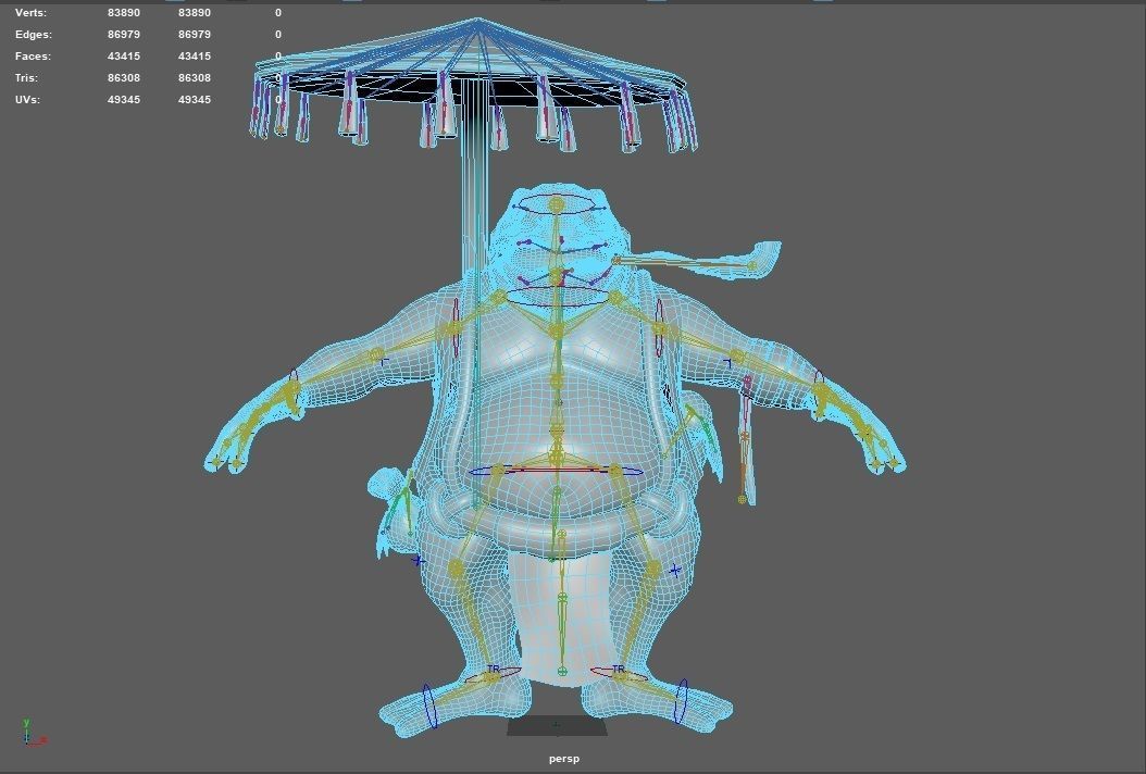 Wandering Toad-Merchant Low-poly 3D model_9