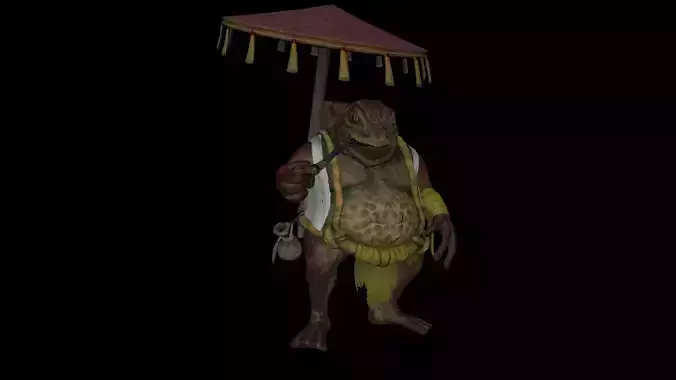 Wandering Toad-Merchant Low-poly 3D model