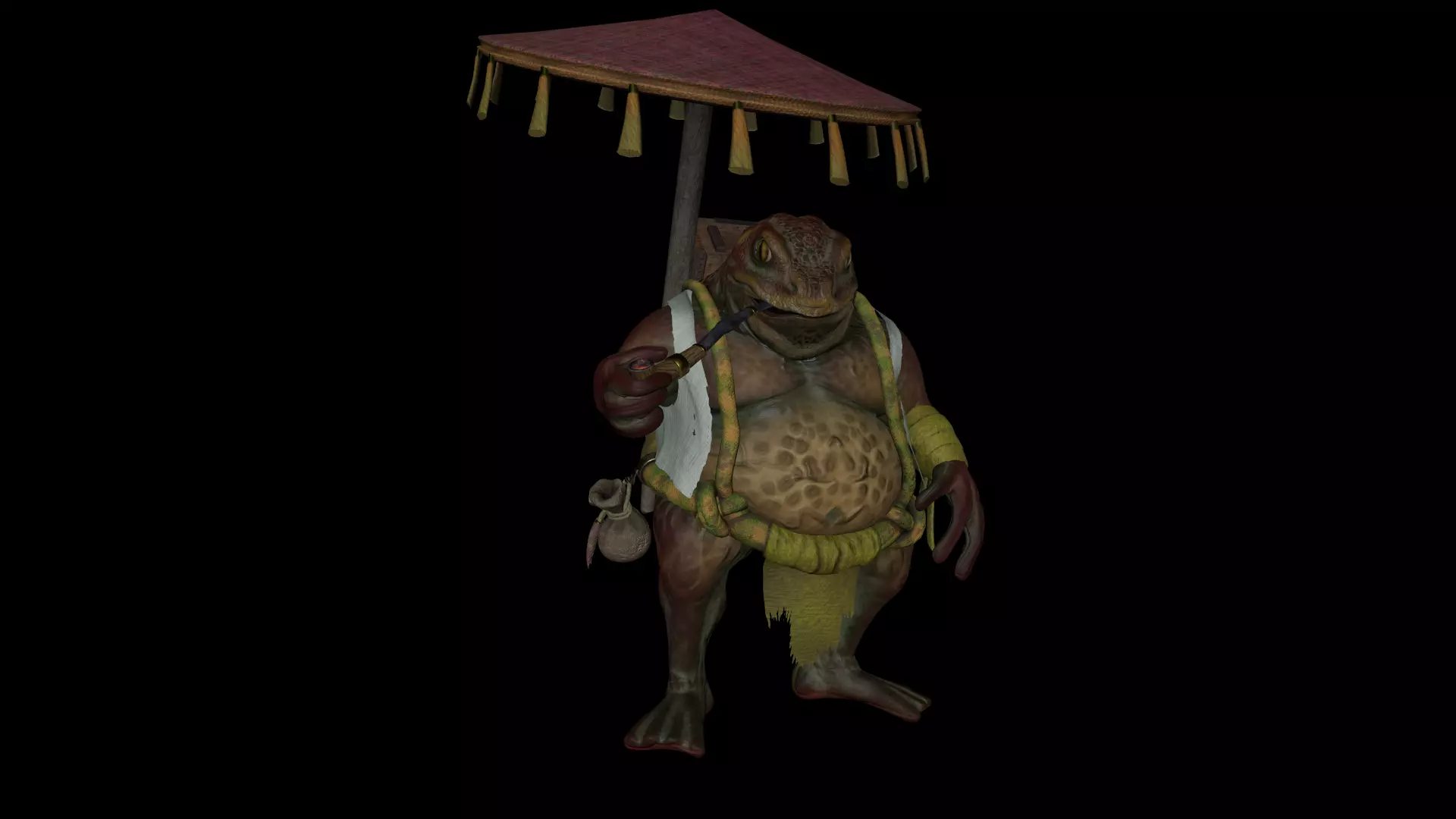 Wandering Toad-Merchant Low-poly 3D model_0