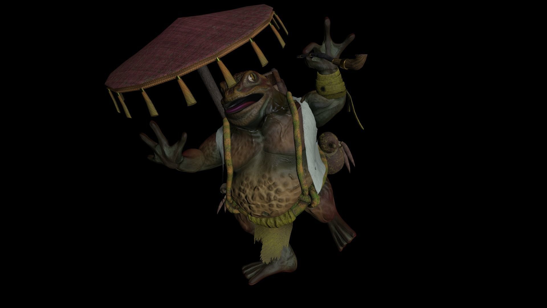 Wandering Toad-Merchant Low-poly 3D model_7