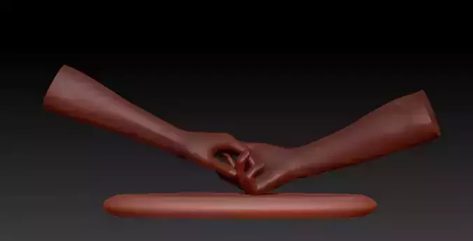 Holding hands couple 1 3D print model