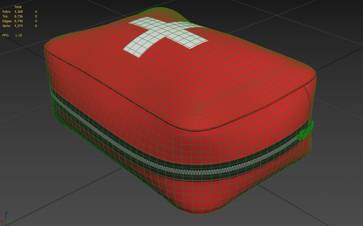 First Aid Bag M02 Low-poly 3D model_1