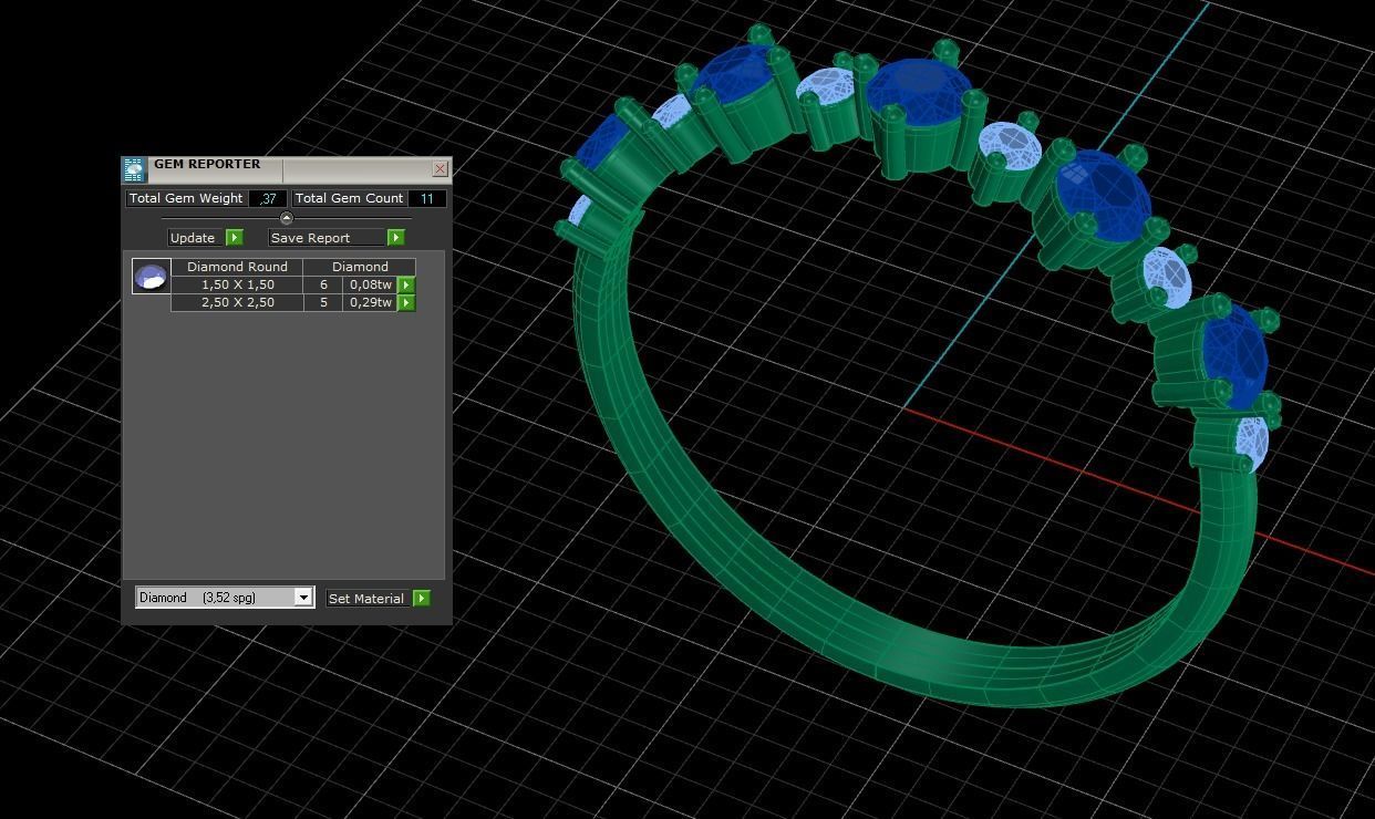 Sapphire and Diamonds Ring 3D print model_5