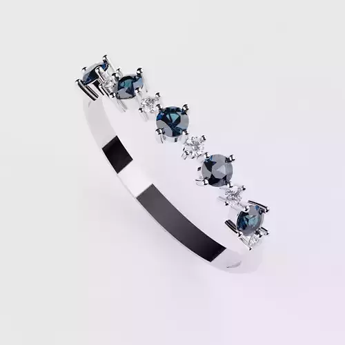 Sapphire and Diamonds Ring