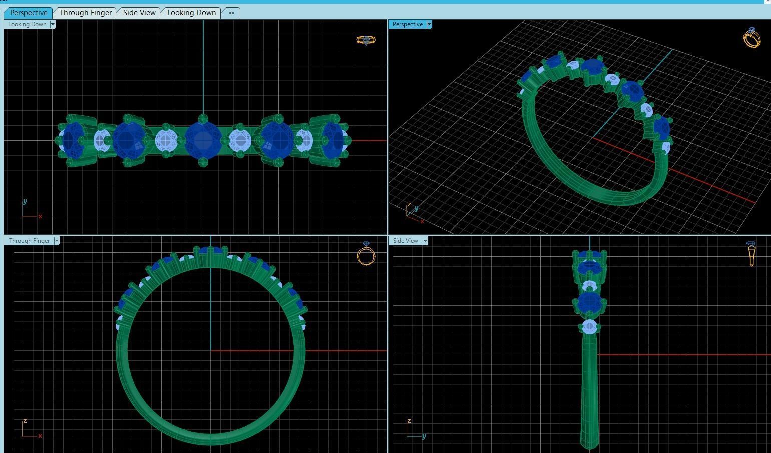 Sapphire and Diamonds Ring 3D print model_3