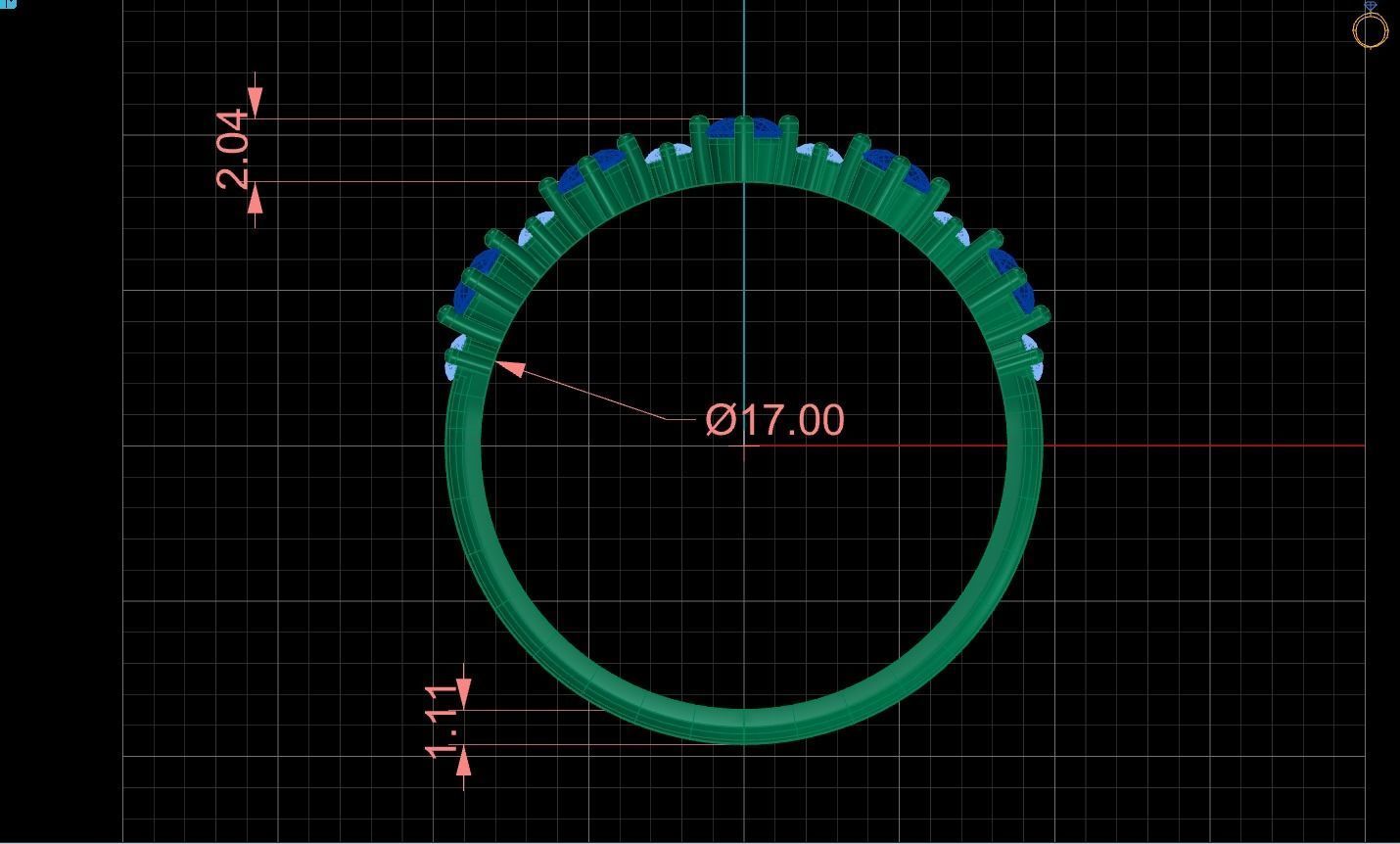 Sapphire and Diamonds Ring 3D print model_7