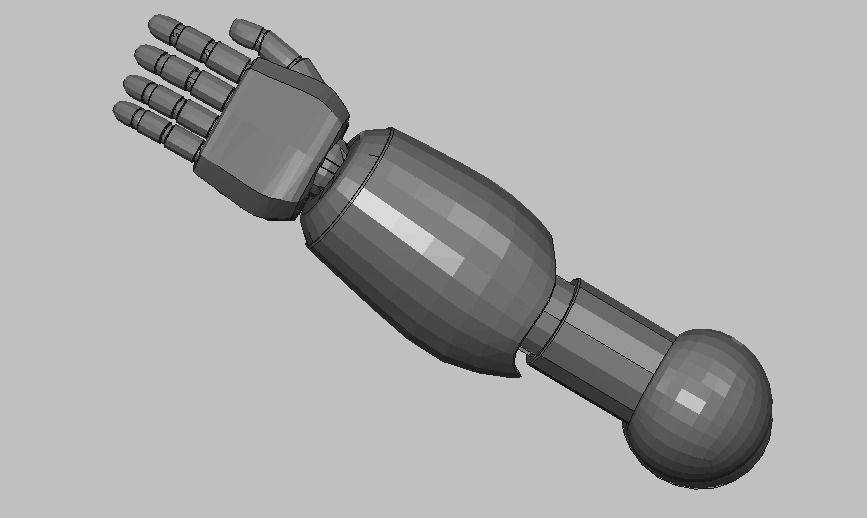 brazo izquardo 3D print model_2