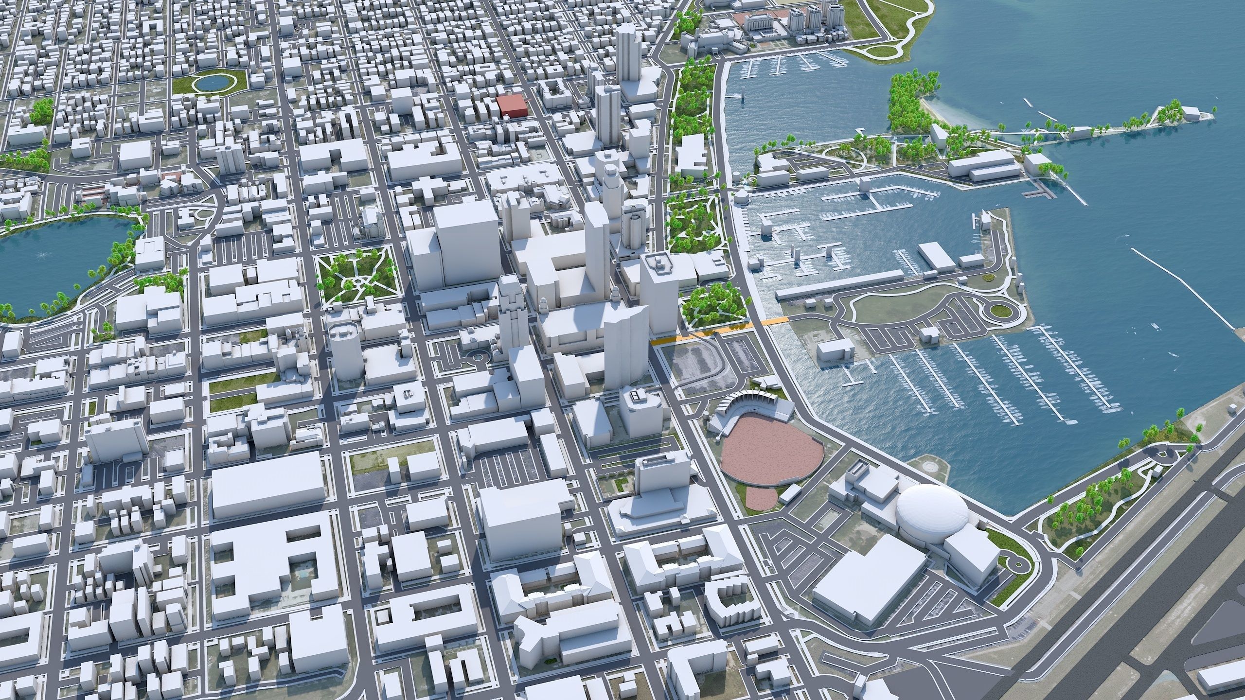 Saint Petersburg Downtown Florida USA Low-poly 3D model_1