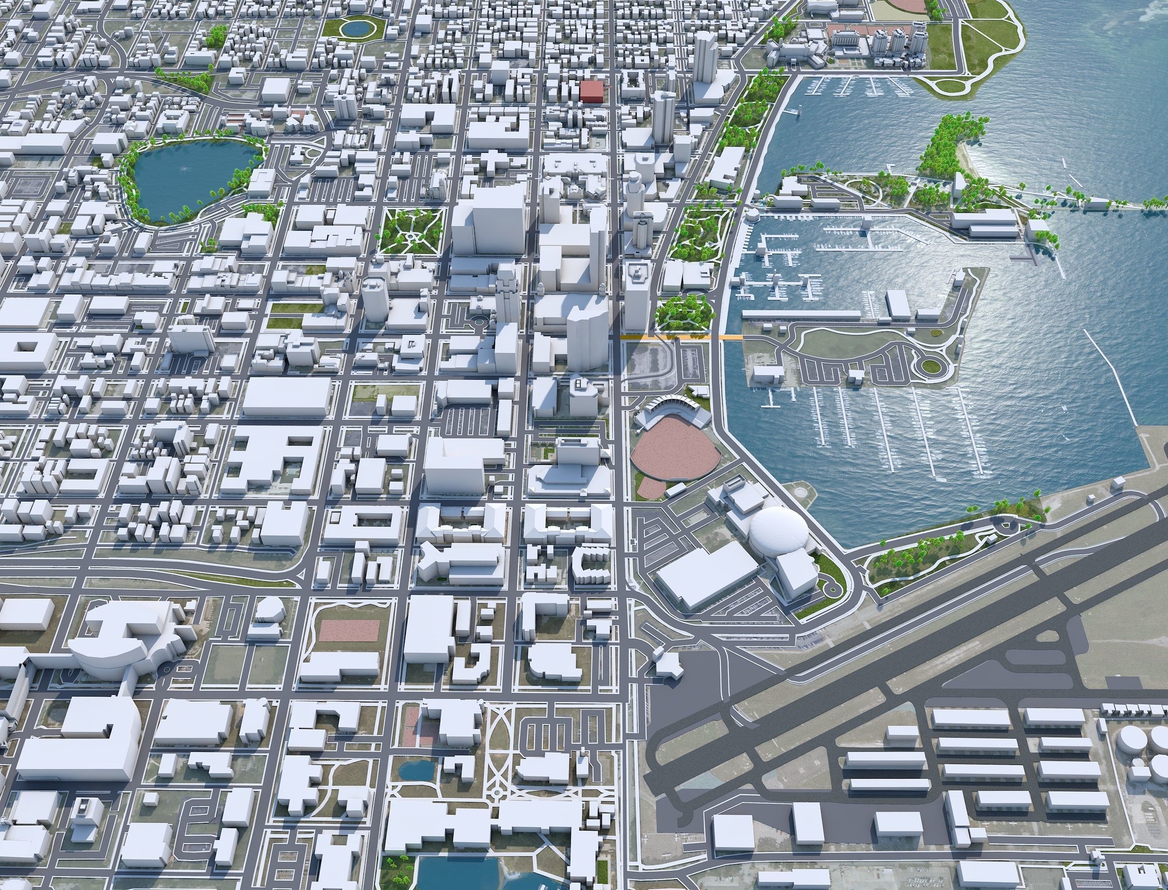 Saint Petersburg Downtown Florida USA Low-poly 3D model_10