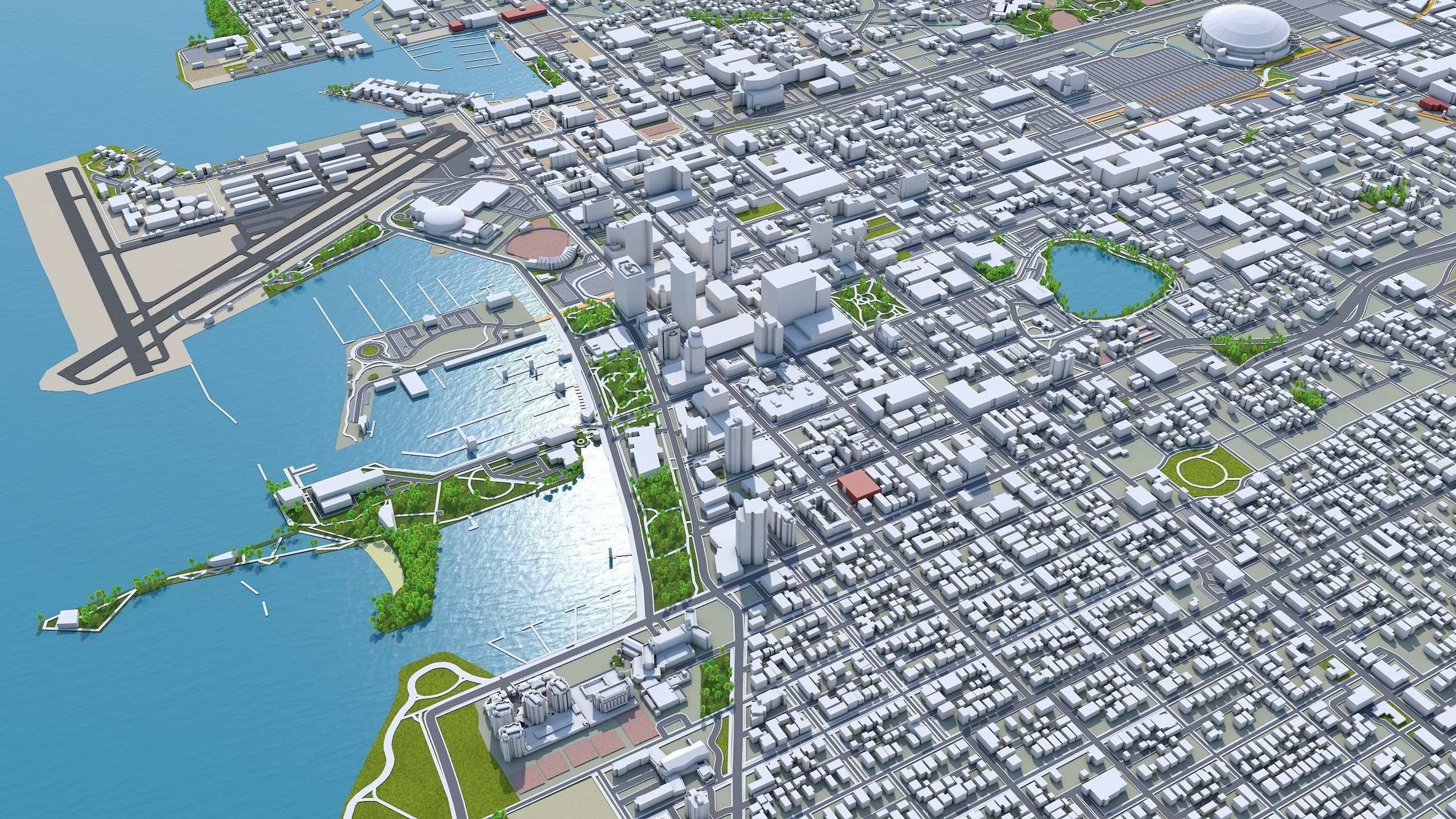 Saint Petersburg Downtown Florida USA Low-poly 3D model_5