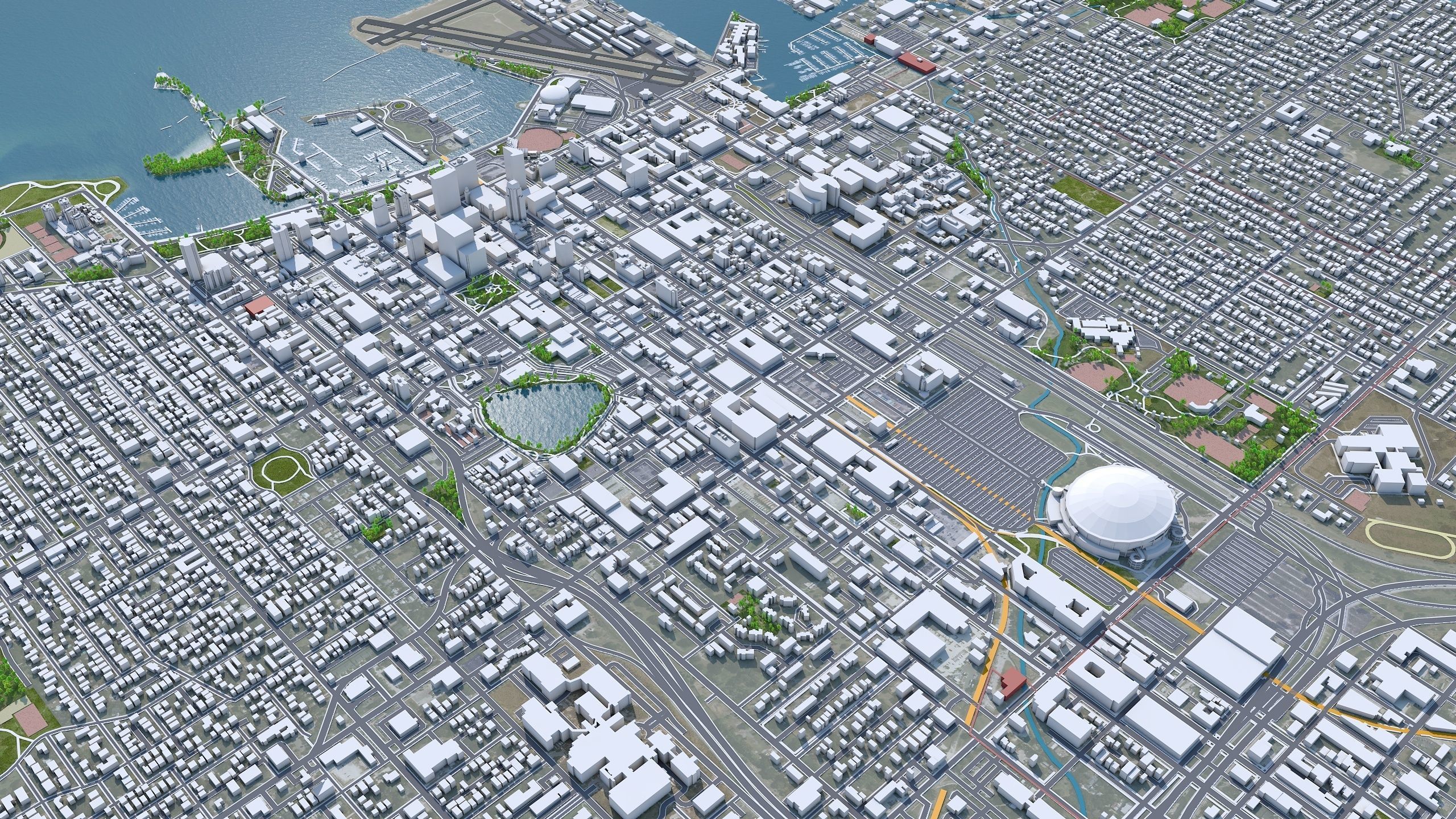 Saint Petersburg Downtown Florida USA Low-poly 3D model_3