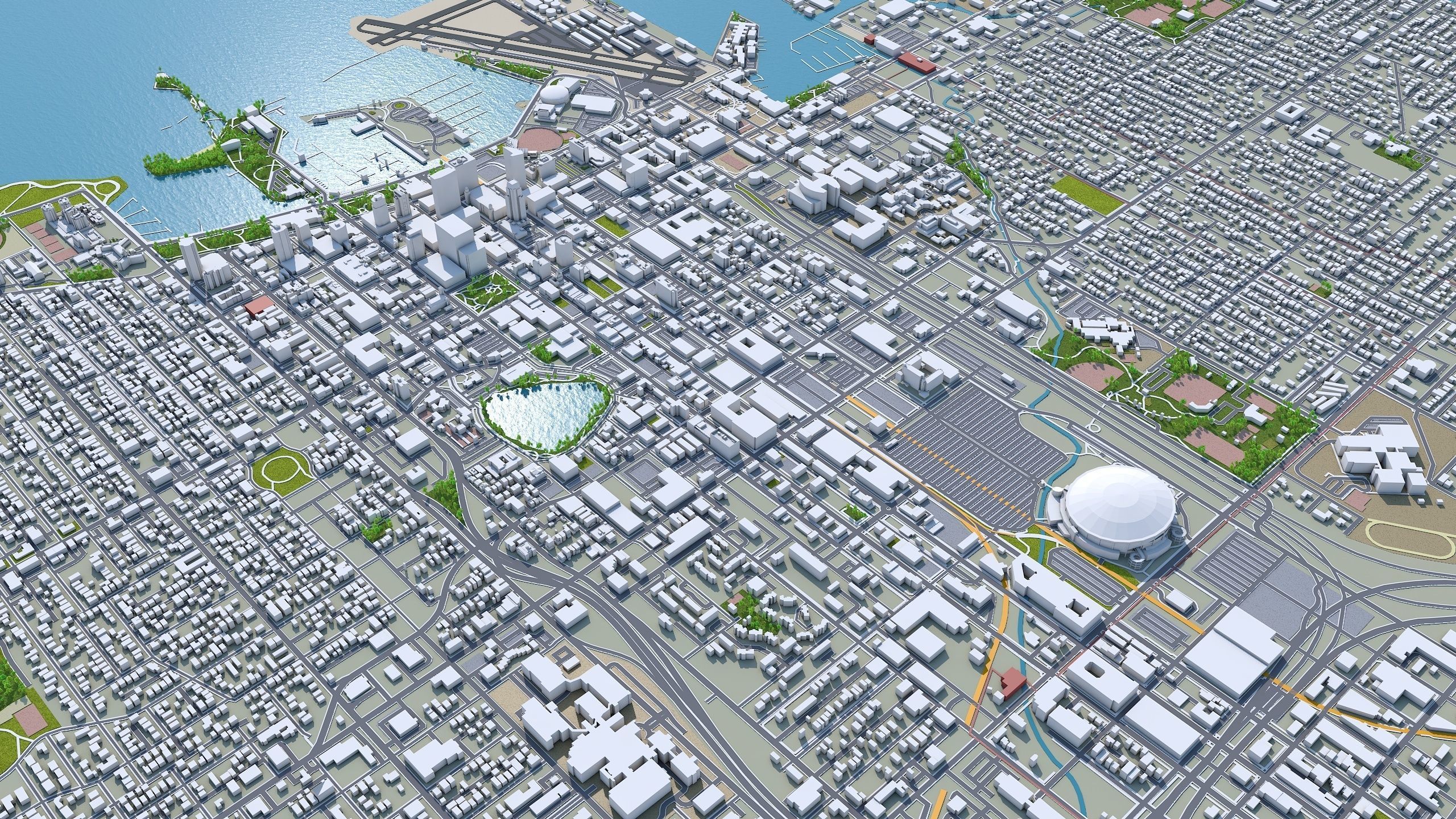 Saint Petersburg Downtown Florida USA Low-poly 3D model_4