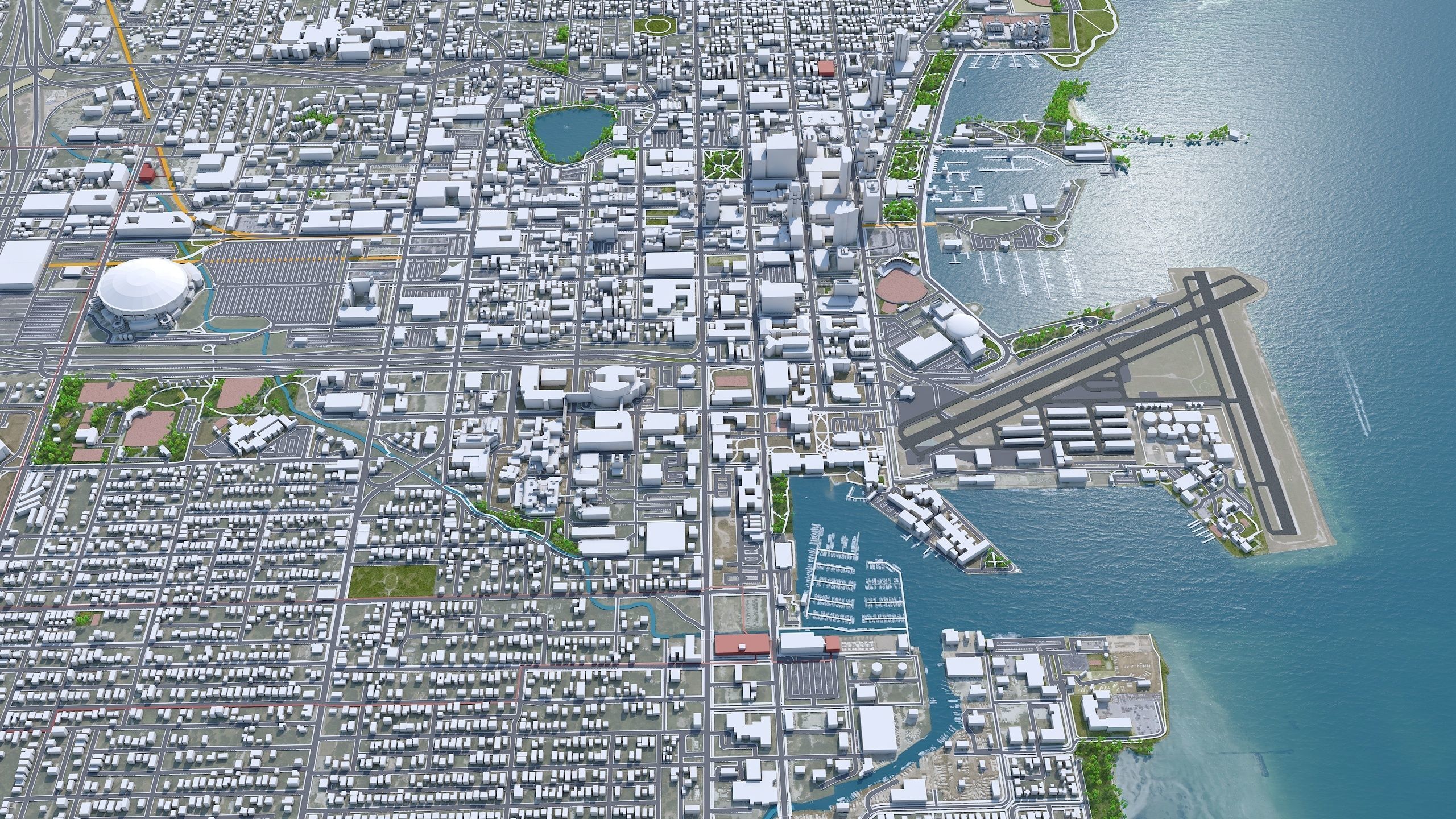 Saint Petersburg Downtown Florida USA Low-poly 3D model_2