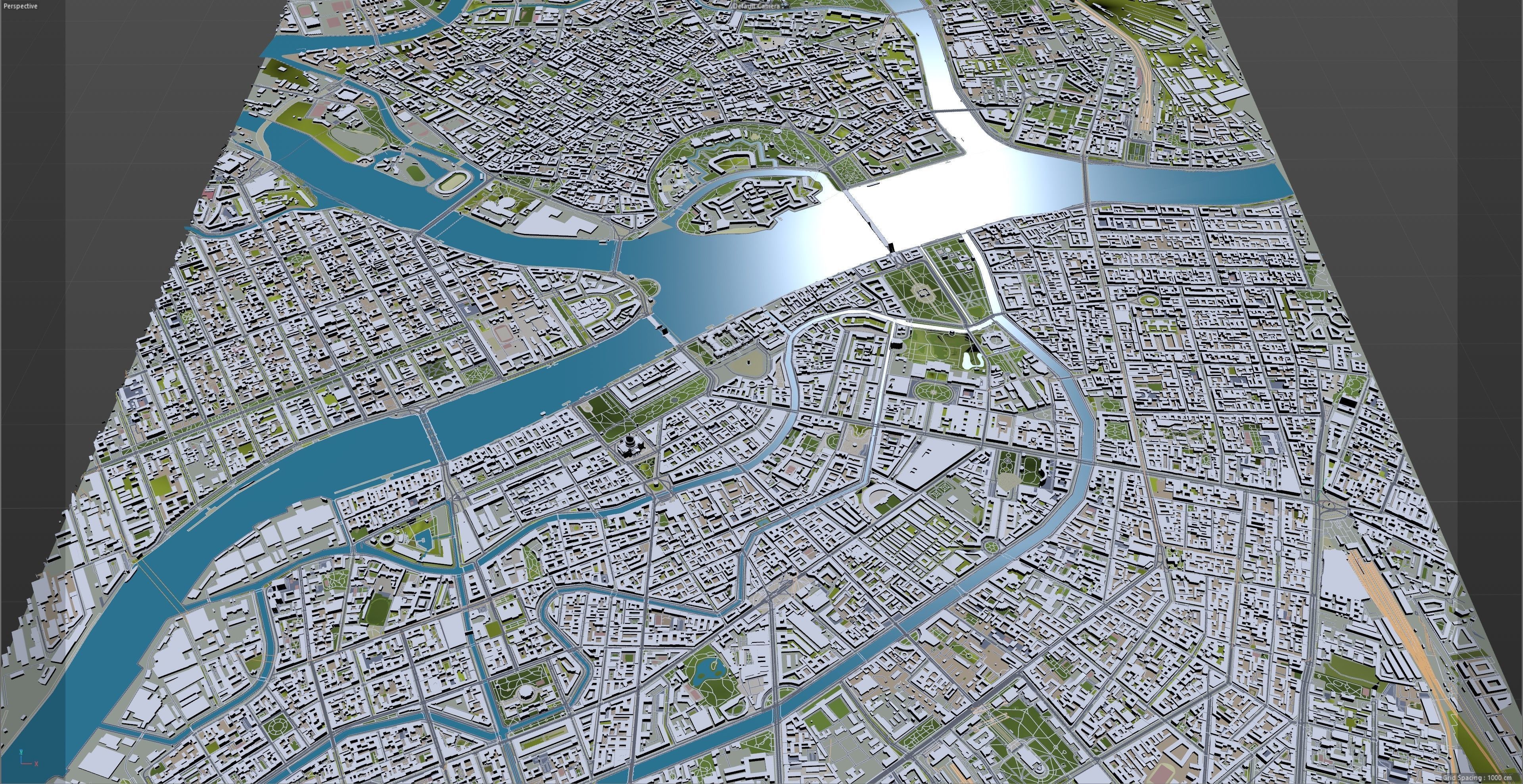 Saint Petersburg Downtown Russia Low-poly 3D model_6