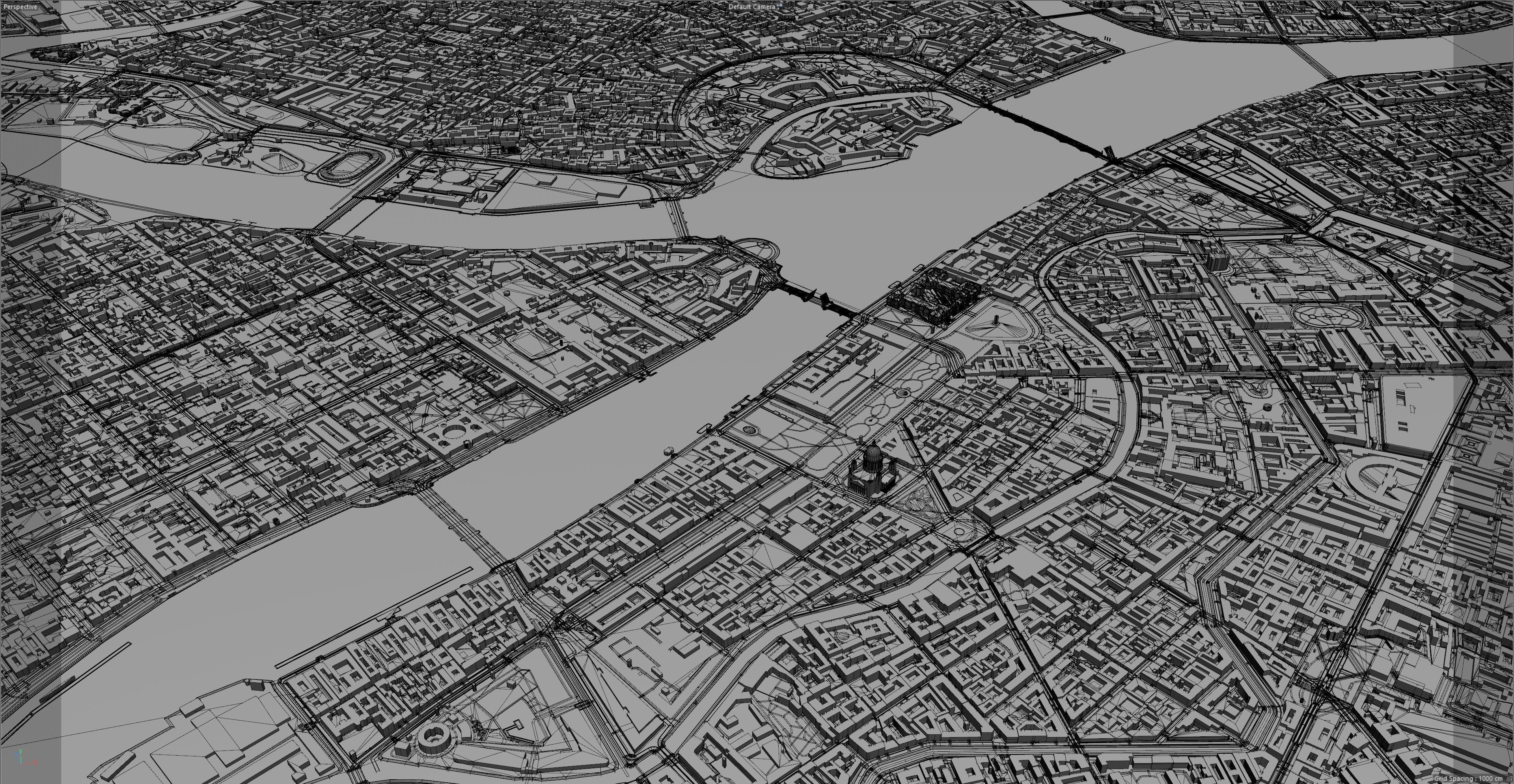 Saint Petersburg Downtown Russia Low-poly 3D model_9