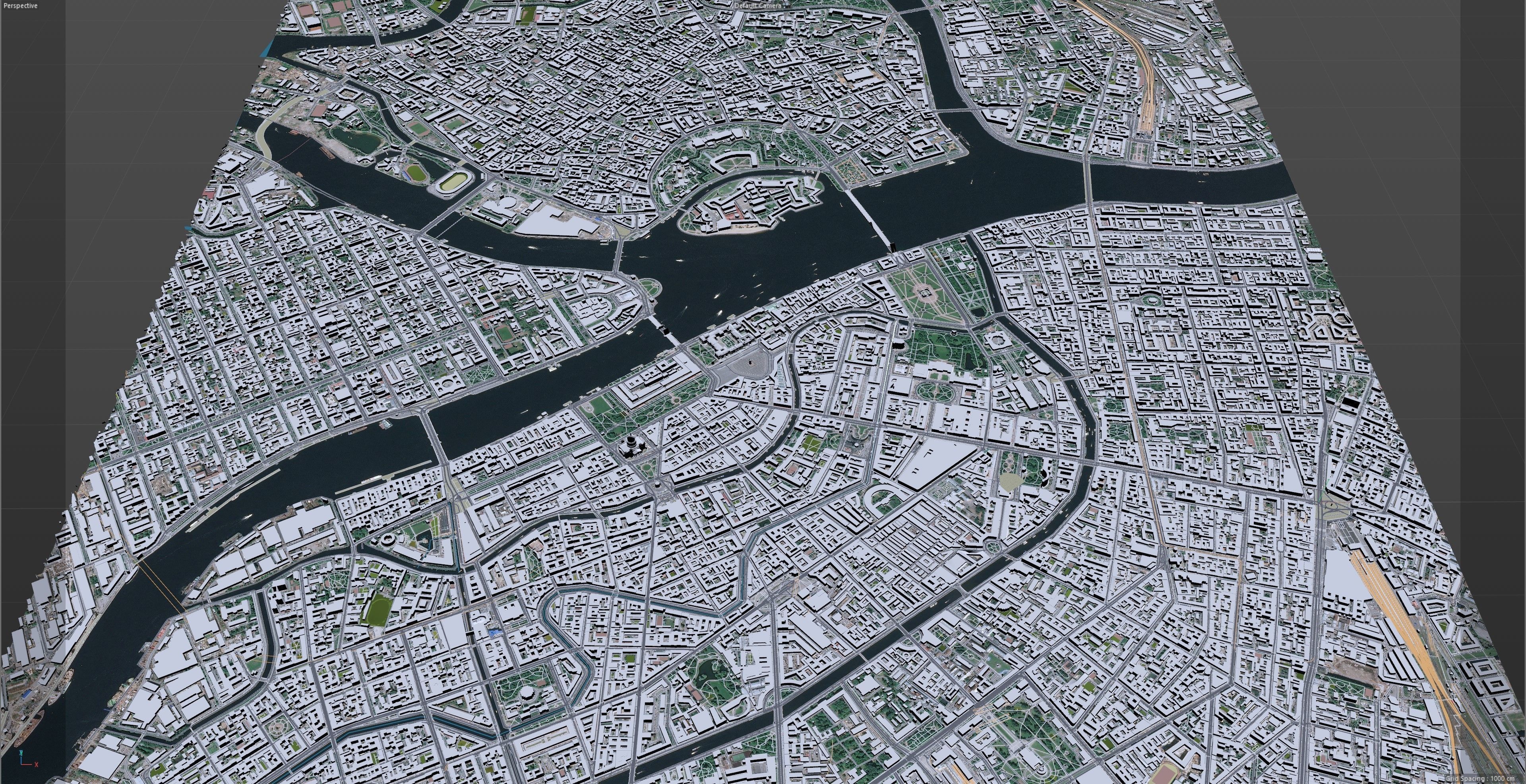 Saint Petersburg Downtown Russia Low-poly 3D model_7